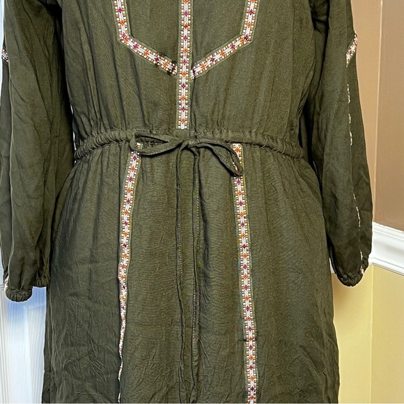 ⭐️ Esme & Esyllte Olive Ribbon Peasant Boho Bohemian Dress SMALL - Picture 10 of 14